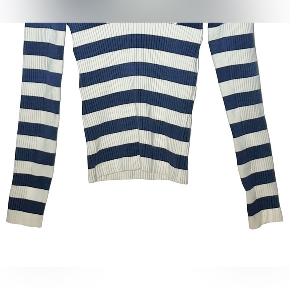 NEW Madewell V-Neck Sweater in Stripe, Navy & Ivory, Size Large - Picture 10 of 14